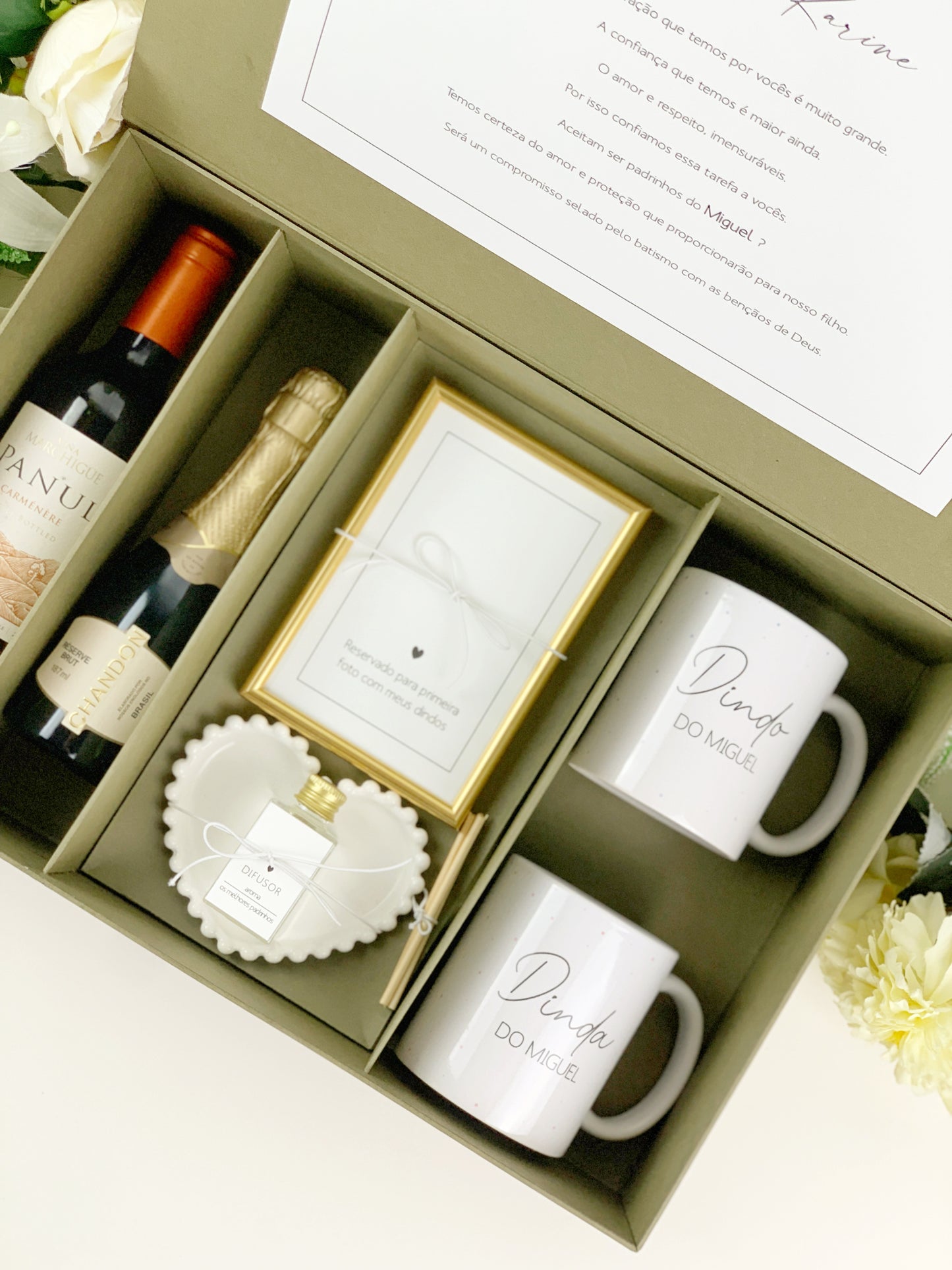Kit convite padrinhos de batizado com todos os itens inclusos Timoteo