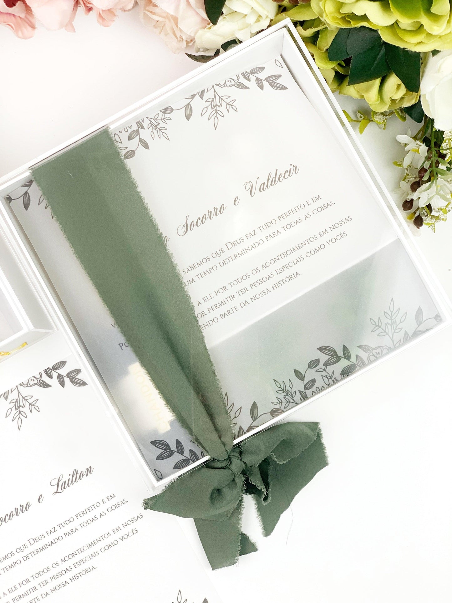 Kit convite de padrinhos de batizado Maria - papelraro