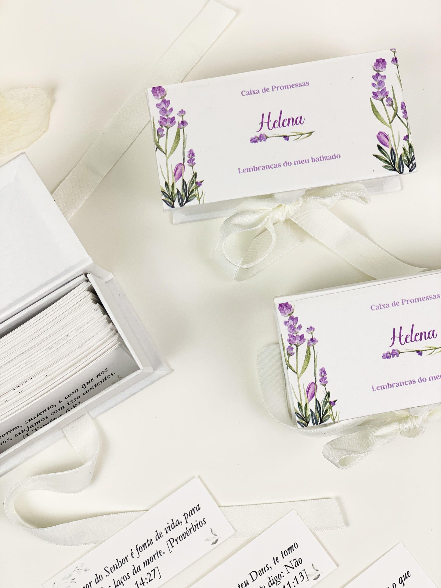 Lembrança batizado caixa de promessas Helena - papelraro