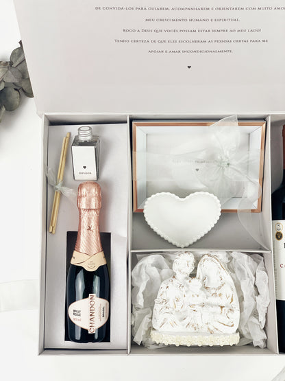 Kit de Convite Personalizado para Padrinhos de Batizado –  Bê